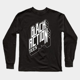 Black Action Tees-Beat Street Logo Long Sleeve T-Shirt